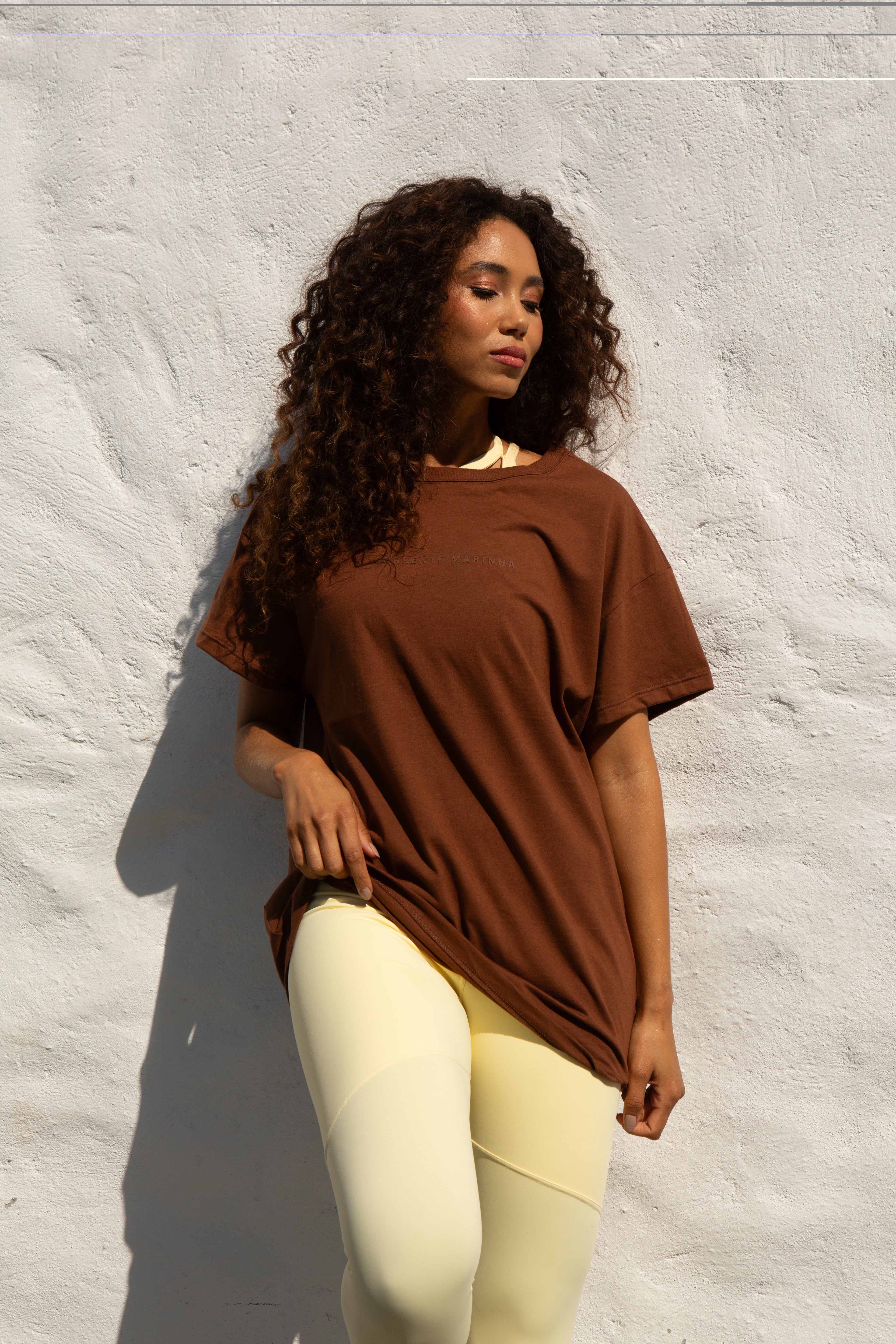 Camiseta Solare Oversized Marrom Café