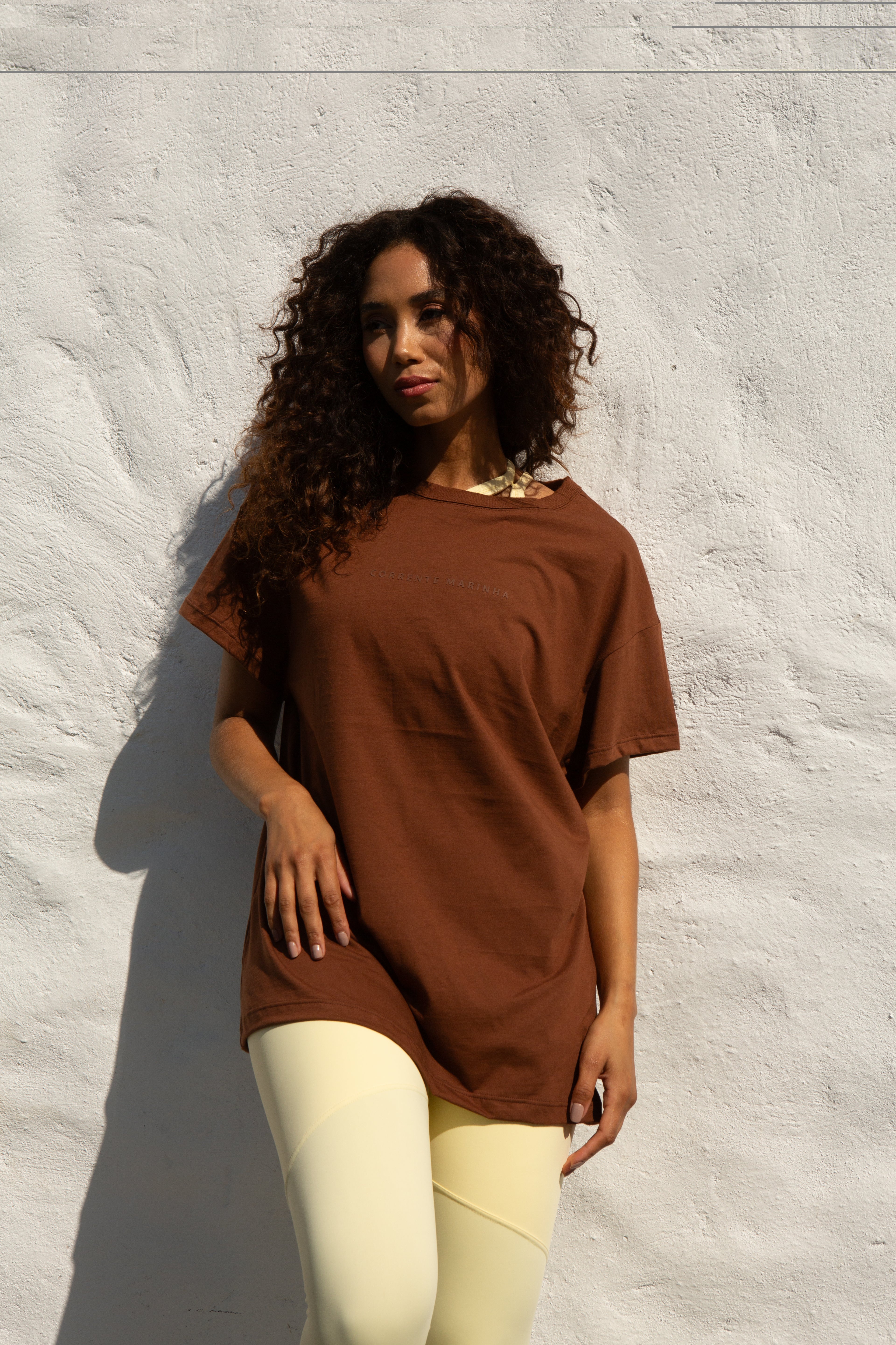 Camiseta Solare Oversized Marrom Café