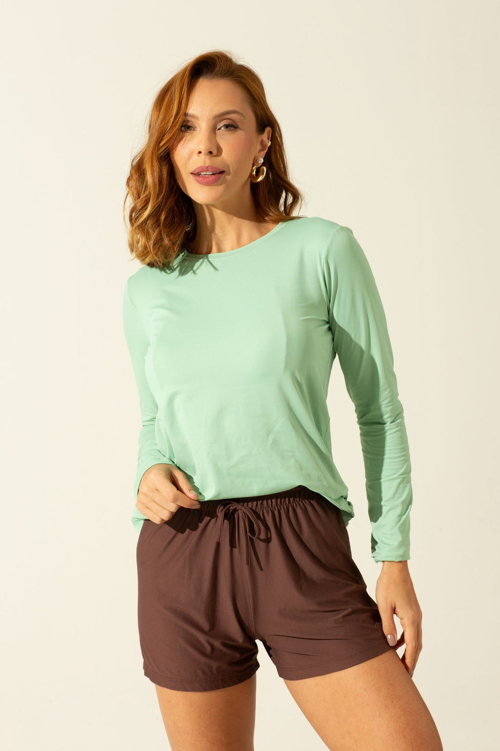 Blusa Térmica Feminina Proteção UV Pistache