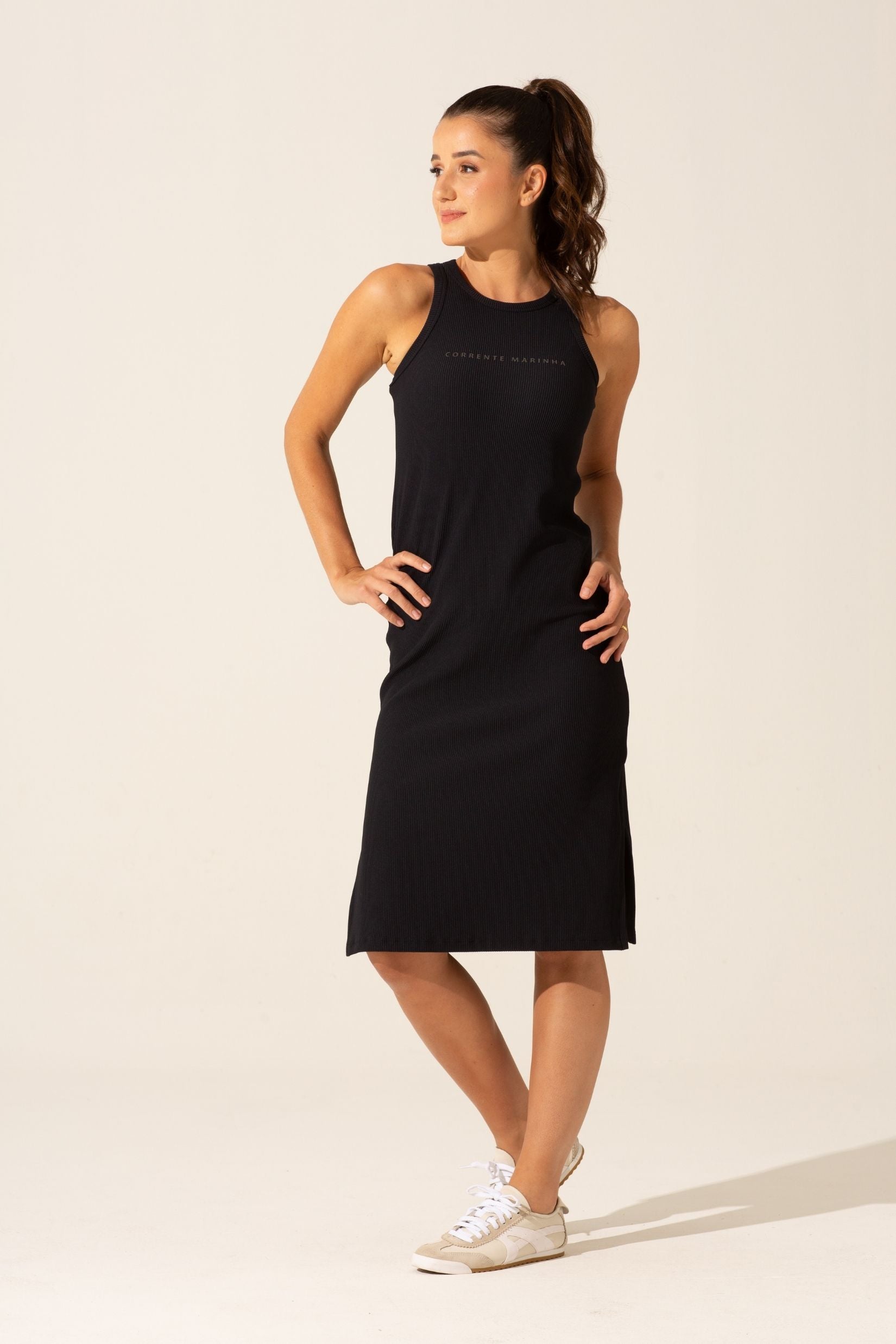 Vestido Aria Canelado Preto