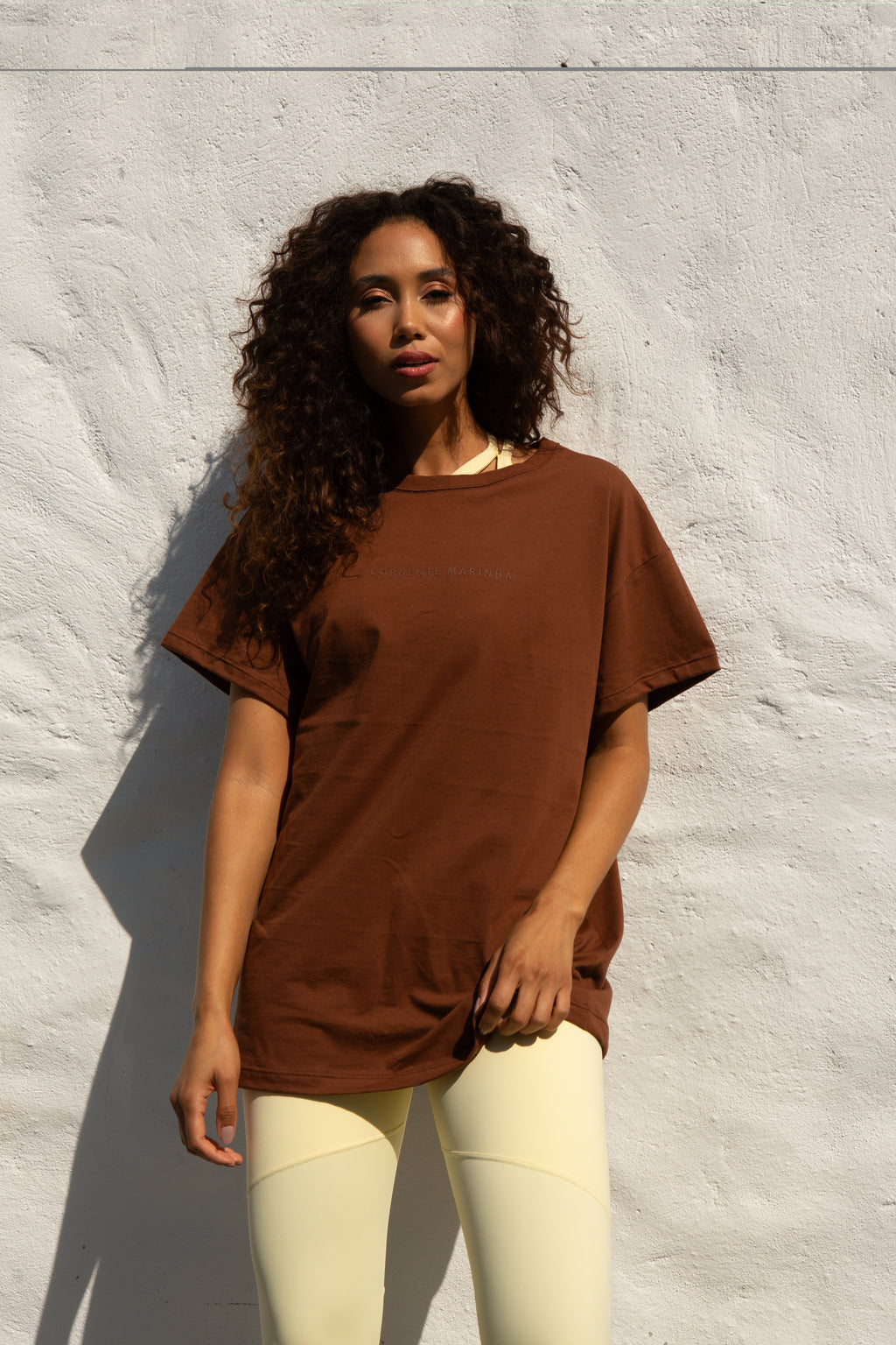 Camiseta Solare Oversized Marrom Café