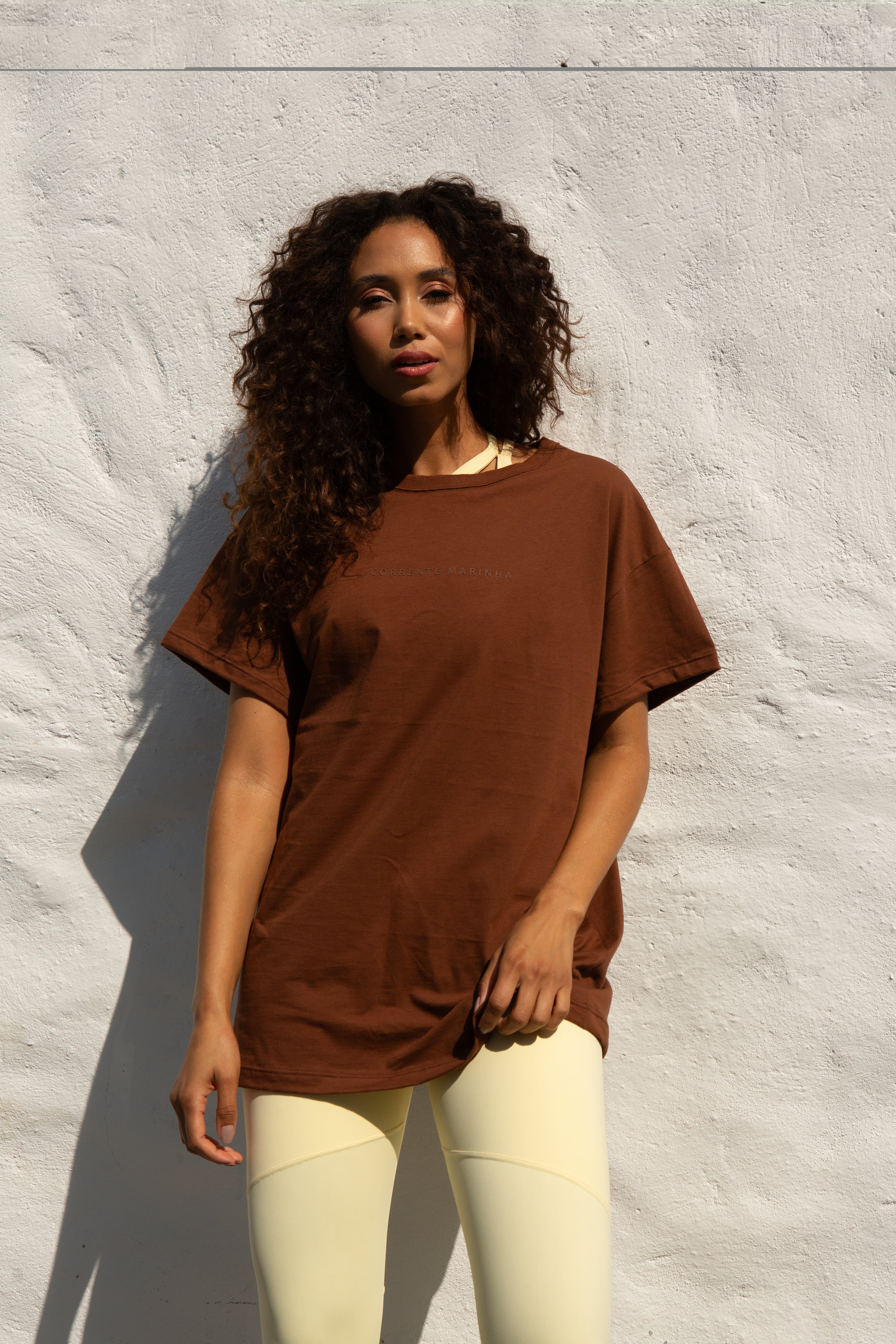 Camiseta Solare Oversized Marrom Café