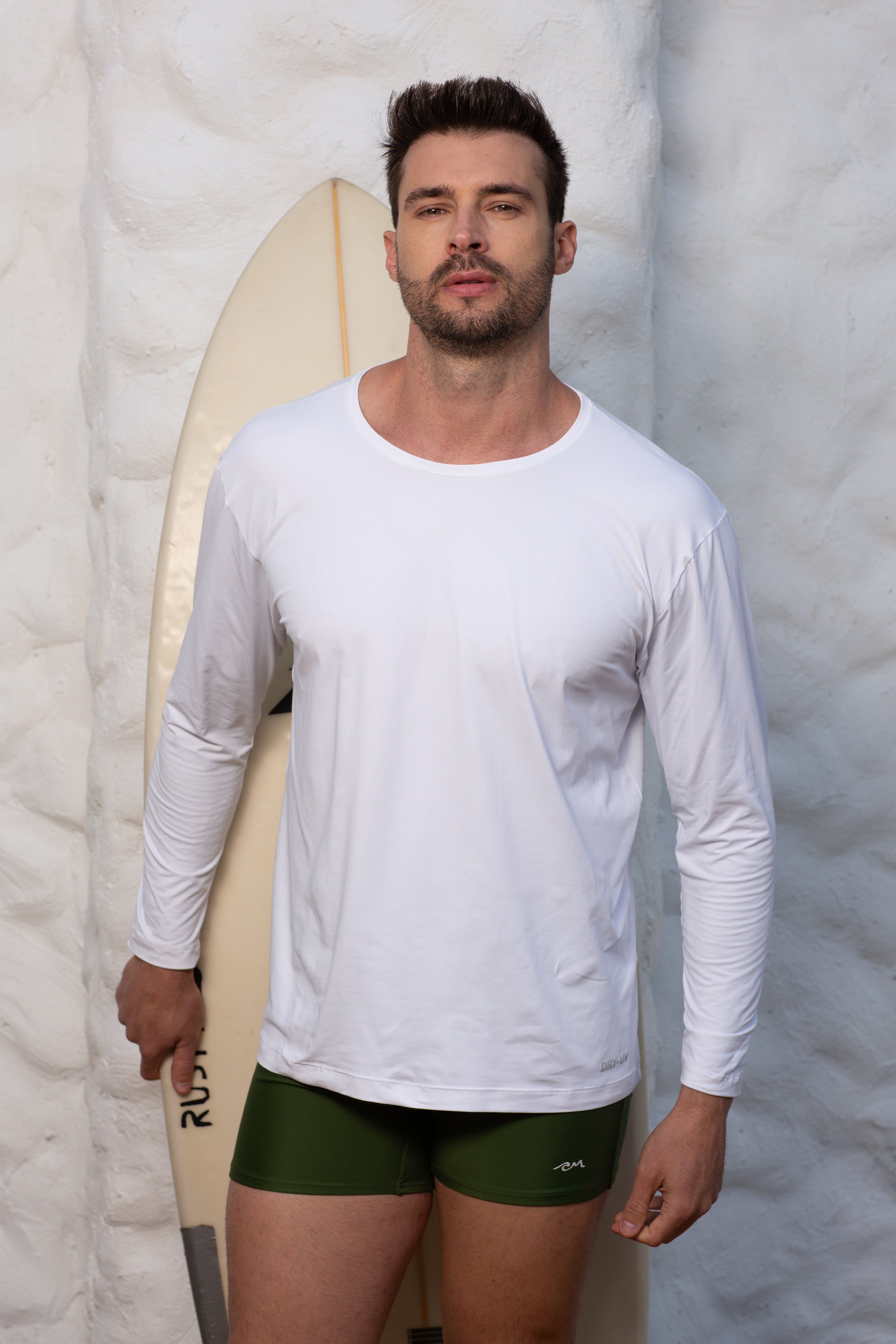 Camiseta Térmica Masculina Proteção UV Branca