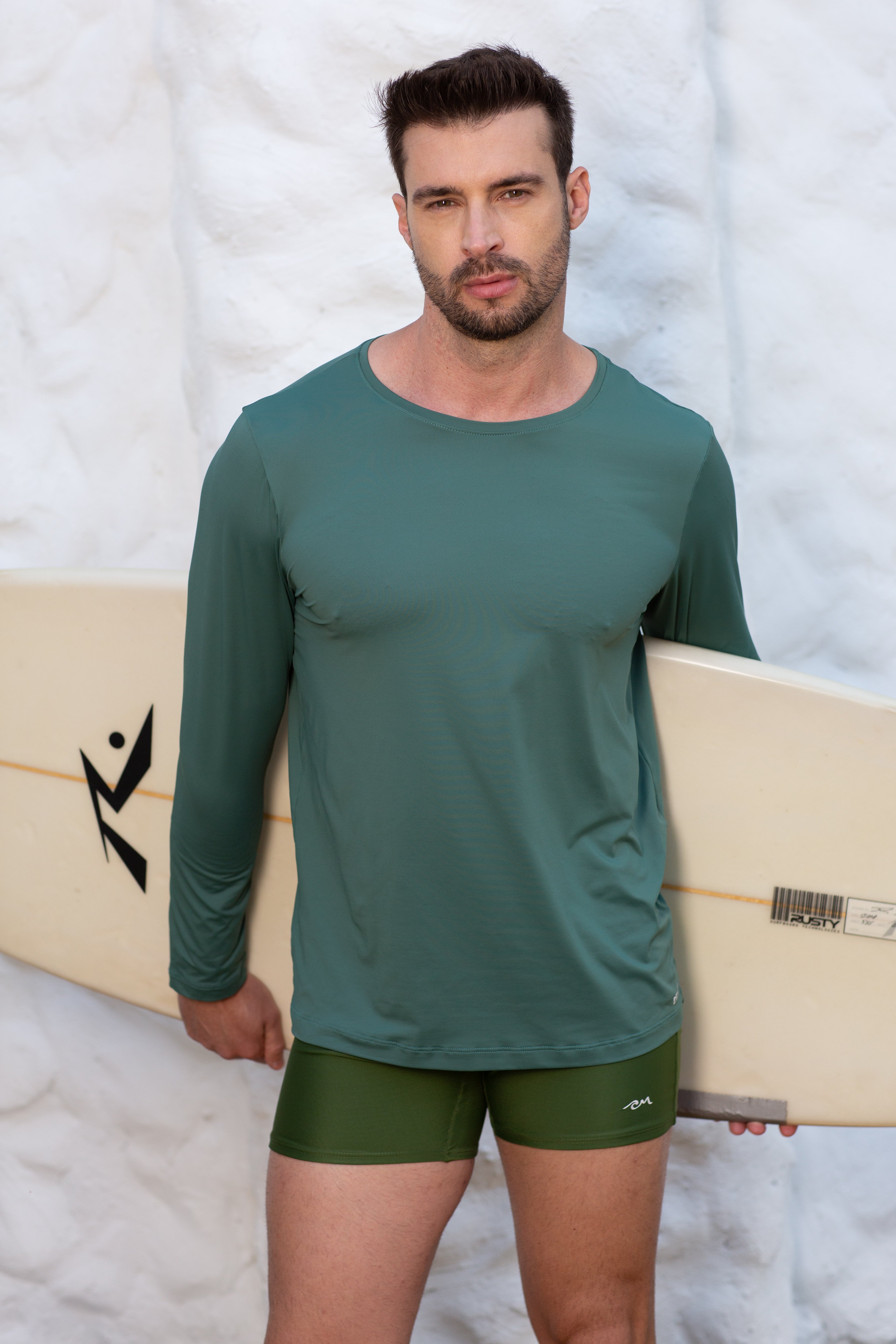 Camiseta Térmica Masculina Proteção UV Verde